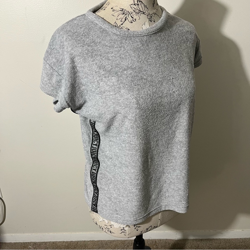 Juicy Couture Gray Boxy Terry Cloth Lounge Top Size Small